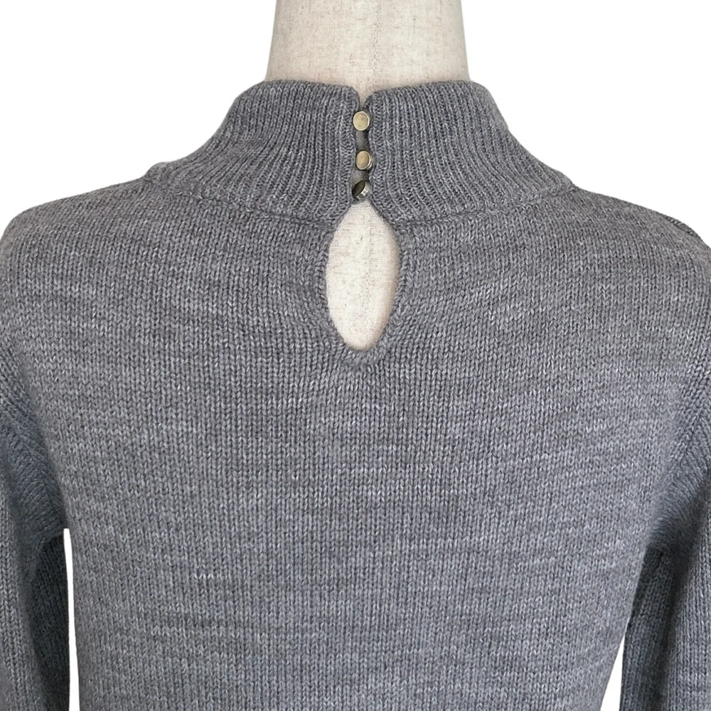 VENUS Cutout Mock Turtleneck Sweater Long Sleeve - S - Gray